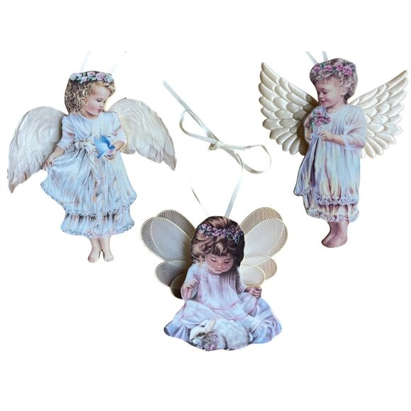 Bradford Exchange Other - Heavens Little Angels Bradford Exchange Porcelain Ornaments Set Of 3